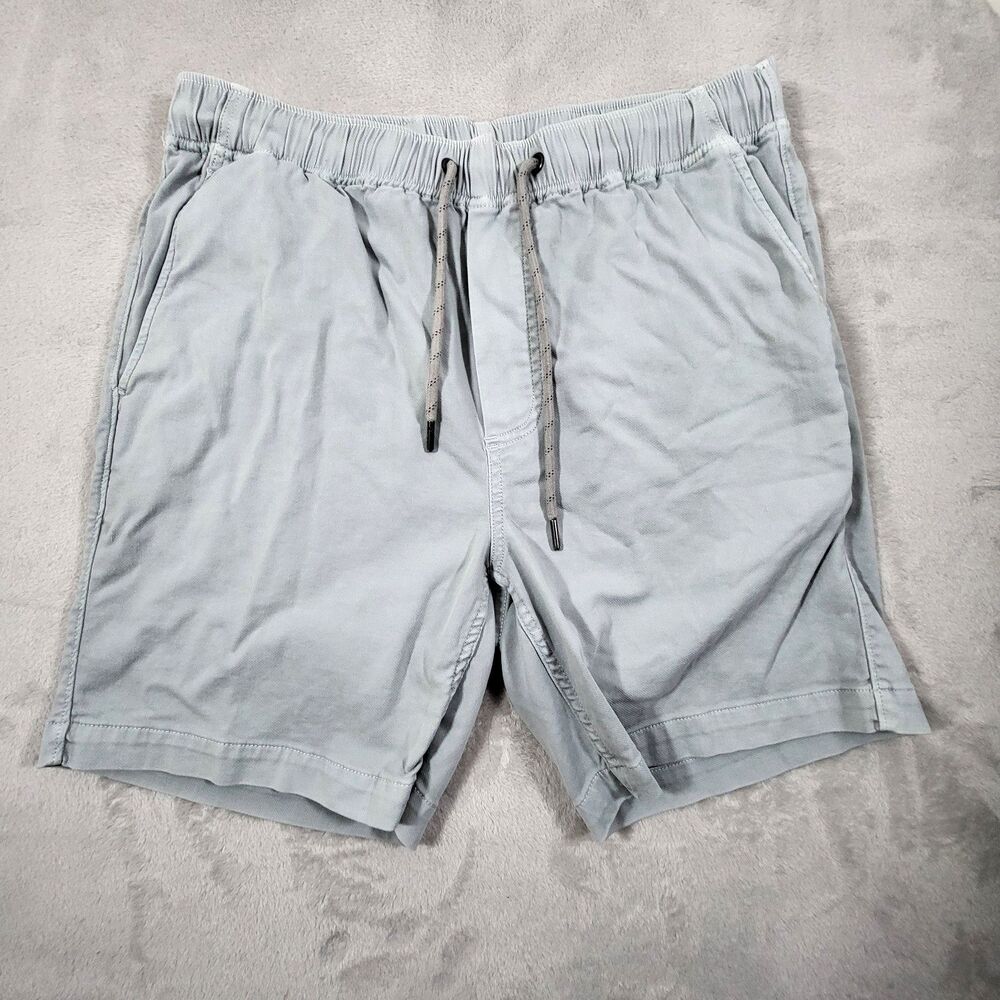 Faherty Men’s Essential Drawstring Shorts Small Gray Linen Blend